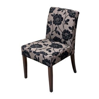 krzesło tapicerowane z motywem kwiatowym